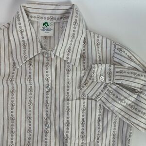 VTG Girl Scouts of America Brownies Button Down Collared Long‎ Sleeve Shirt 10